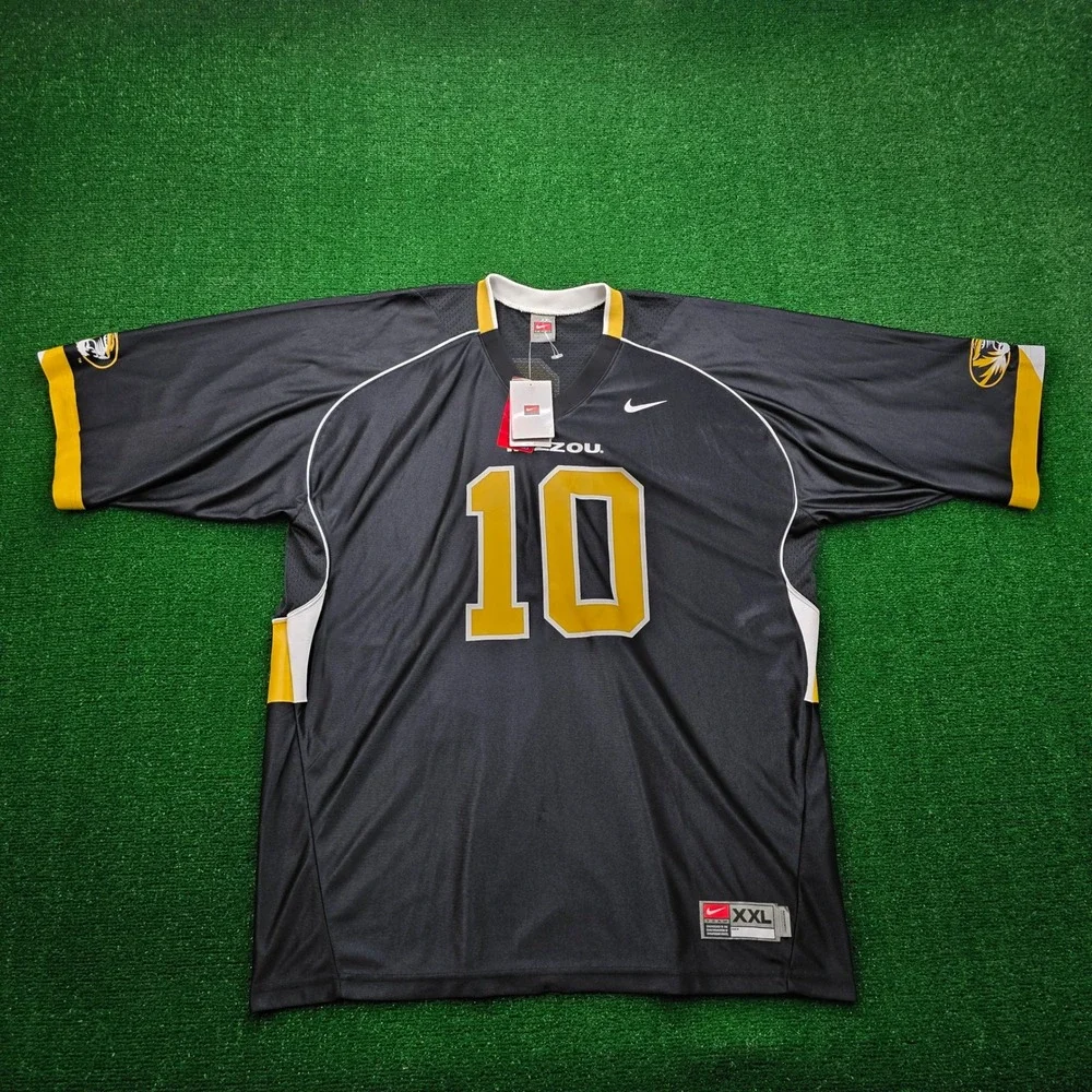 Missouri Tigers Football Jersey Mens 2XL Black Vintage Nike Team NWT #10 Mizzou